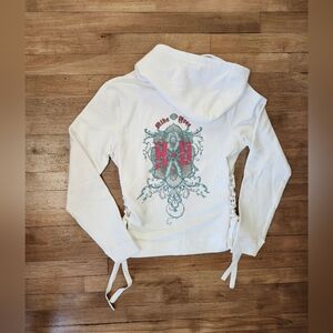 Harley-Davidson White Hoodie with Graphic Design